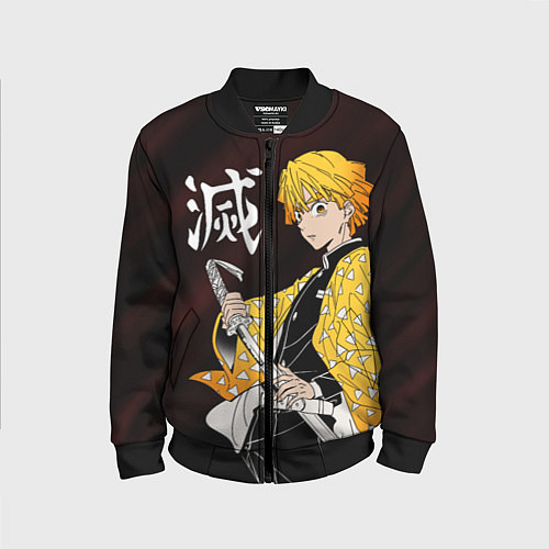 Детский бомбер КЛИНОК РАССЕКАЮЩИЙ ДЕМОНОВ / 3D-Черный – фото 1