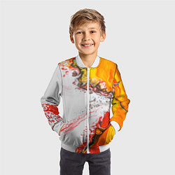 Бомбер детский Рисунок желтой краской, цвет: 3D-белый — фото 2
