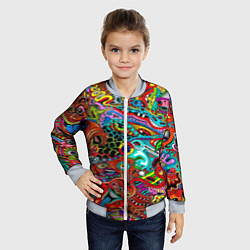 Бомбер детский Яркая абстракция bright abstraction, цвет: 3D-серый — фото 2