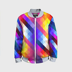 Бомбер детский Пиксельная радуга, цвет: 3D-серый