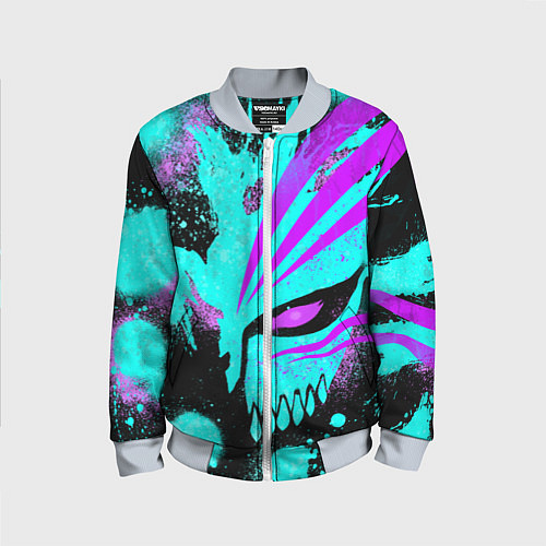 Детский бомбер БЛИЧ МАСКА ПУСТОГО НЕОН / 3D-Серый – фото 1