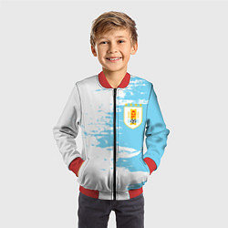 Бомбер детский Сборная Уругвая, цвет: 3D-красный — фото 2