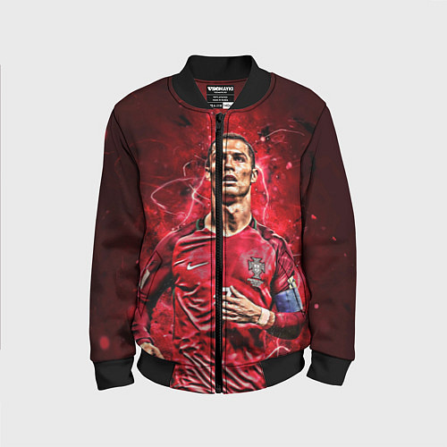 Детский бомбер Cristiano Ronaldo Portugal / 3D-Черный – фото 1