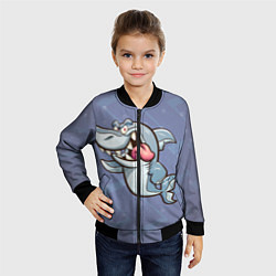 Бомбер детский Акула, цвет: 3D-черный — фото 2