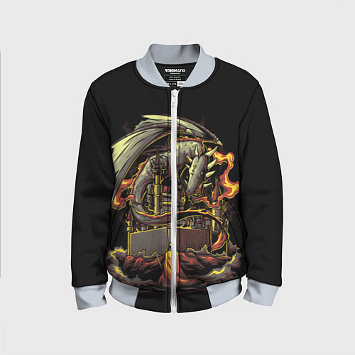 Детский бомбер БИТВА С ДРАКОНОМ / 3D-Серый – фото 1