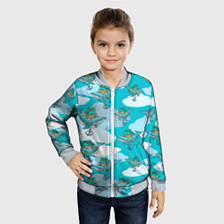 Бомбер детский Киты и корабль, цвет: 3D-серый — фото 2
