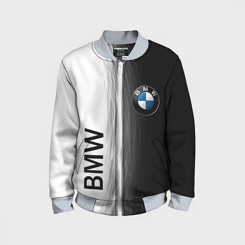 Детский бомбер Black and White BMW / 3D-Серый – фото 1