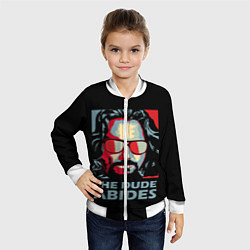 Бомбер детский The Dude Abides Лебовски, цвет: 3D-белый — фото 2