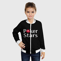 Бомбер детский Poker Stars, цвет: 3D-белый — фото 2
