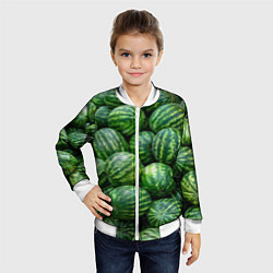 Бомбер детский Арбузы, цвет: 3D-белый — фото 2