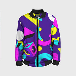 Бомбер детский Геометрические фигуры, цвет: 3D-черный
