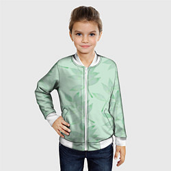 Бомбер детский Зеленые листья, цвет: 3D-белый — фото 2