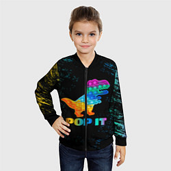 Бомбер детский POP IT DINOSAUR ДИНОЗАВР, цвет: 3D-черный — фото 2