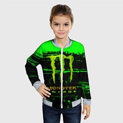 Бомбер детский MONSTER ENERGY NEON LOGO, цвет: 3D-серый — фото 2