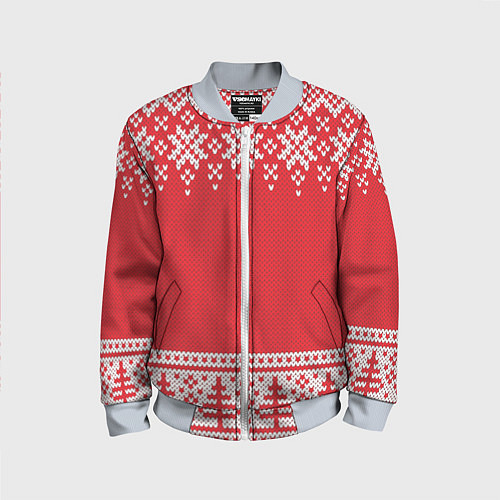 Детский бомбер Зимний лес / 3D-Серый – фото 1