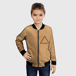 Бомбер детский Треугольник Игра в кальмара, цвет: 3D-черный — фото 2