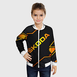 Бомбер детский Skoda Gold Шкода, цвет: 3D-белый — фото 2