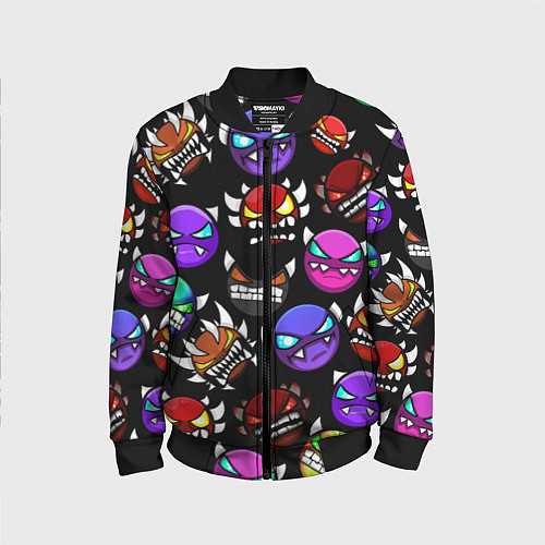 Детский бомбер Geometry Dash: Demons Squad / 3D-Черный – фото 1