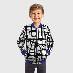 Бомбер детский Черно-Белый мотив Cantabrigiensia, подходящий для, цвет: 3D-синий — фото 2
