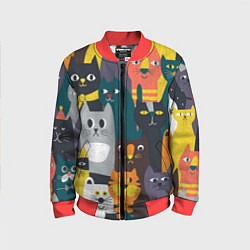 Бомбер детский Крутые коты, цвет: 3D-красный