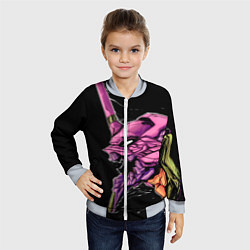 Бомбер детский Evangelion Eva 01, цвет: 3D-серый — фото 2