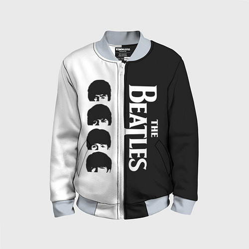 Детский бомбер The Beatles черно - белый партер / 3D-Серый – фото 1