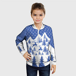 Бомбер детский Горные Олени, цвет: 3D-белый — фото 2