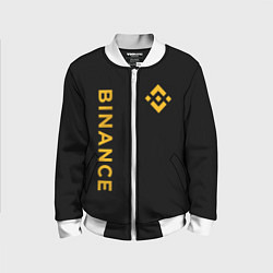 Бомбер детский БИНАНС ЛОГО КАРБОН BINANCE LOGO, цвет: 3D-белый