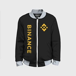 Бомбер детский БИНАНС ЛОГО КАРБОН BINANCE LOGO, цвет: 3D-серый