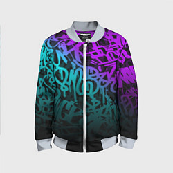Бомбер детский НЕОНОВОЕ ГРАФФИТИ NEON, цвет: 3D-серый