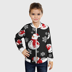Бомбер детский Снеговик!, цвет: 3D-белый — фото 2