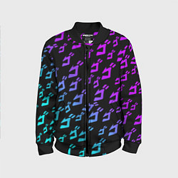 Бомбер детский JOJOS BIZARRE ADVENTURE NEON PATTERN НЕОН УЗОР, цвет: 3D-черный