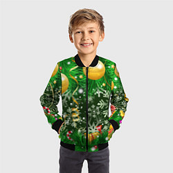 Бомбер детский Новогоднее Настроение Елка, цвет: 3D-черный — фото 2
