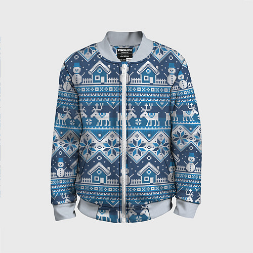 Детский бомбер Christmas Pattern / 3D-Серый – фото 1
