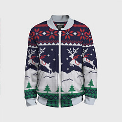 Бомбер детский СВИТЕР С ОЛЕНЯМИ DEER SWEATER, цвет: 3D-серый