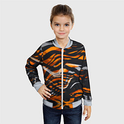 Бомбер детский Окрас тигра, цвет: 3D-серый — фото 2