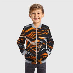 Бомбер детский Окрас тигра, цвет: 3D-серый — фото 2