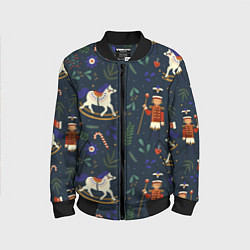 Детский бомбер Щелкунчик паттерн с лошадкой