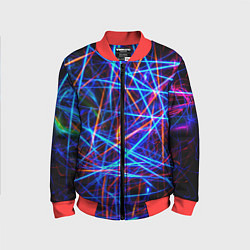 Бомбер детский NEON LINES Glowing Lines Effect, цвет: 3D-красный