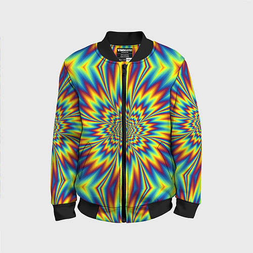 Детский бомбер Пульсирующий Огненный Цветок / 3D-Черный – фото 1