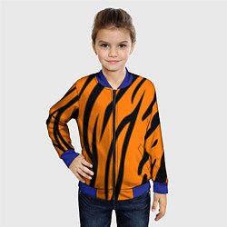 Бомбер детский Текстура тиграtiger, цвет: 3D-синий — фото 2