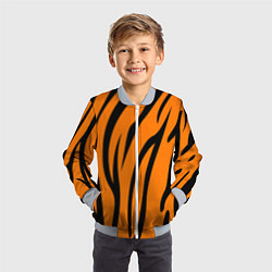 Бомбер детский Текстура тиграtiger, цвет: 3D-серый — фото 2