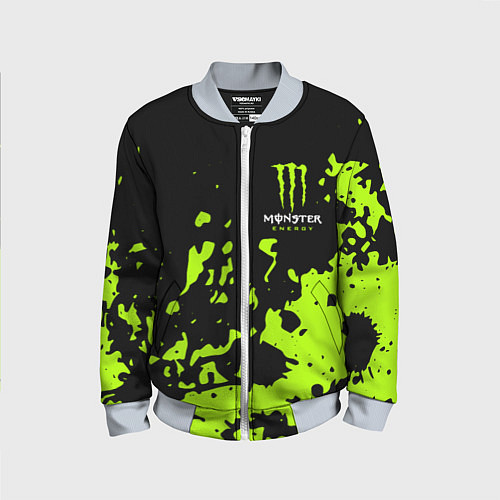 Детский бомбер Monster Energy green / 3D-Серый – фото 1