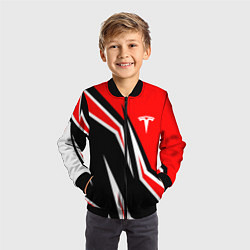 Бомбер детский TESLA MOTORS RED LINE ТЕСЛА, цвет: 3D-черный — фото 2