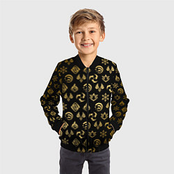 Бомбер детский GOLDEN GENSHIN IMPACT PATTERN ЗОЛОТО ГЕНШИН ИМПАКТ, цвет: 3D-черный — фото 2