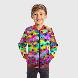 Бомбер детский Психоделические взгляды, цвет: 3D-красный — фото 2