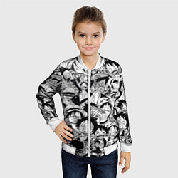 Бомбер детский МАНКИ Д ЛУФФИ ЧЁРНО БЕЛЫЙ, цвет: 3D-белый — фото 2