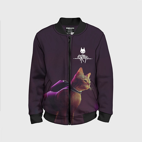 Детский бомбер Stray: Wandering Cat / 3D-Черный – фото 1