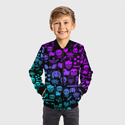 Бомбер детский UNDERTALE NEON PATTERN УЗОР, цвет: 3D-черный — фото 2