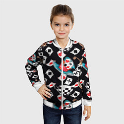 Бомбер детский Алиса в стране чудес - карты, цвет: 3D-белый — фото 2